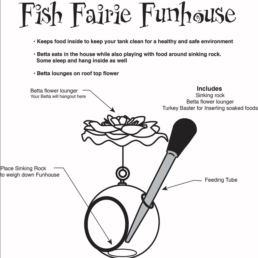 Betta Feeding and Fun house for 5 Gallon tanks